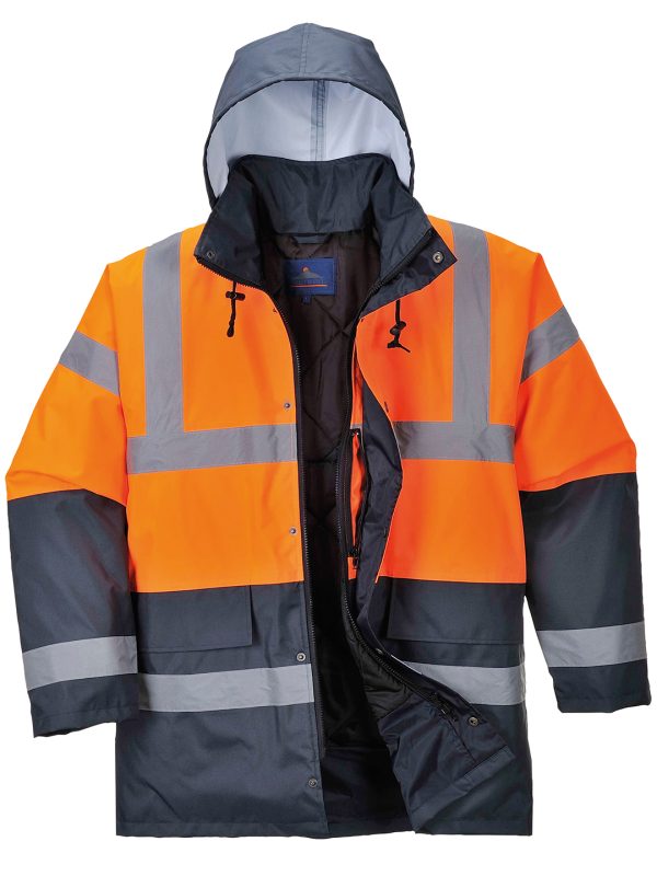 Orange/Navy Hi-vis traffic jacket (S466/S467)