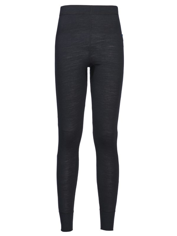 Black Merino wool thermal trousers