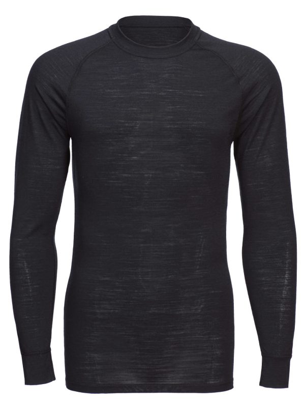 Merino wool crew neck long sleeve top