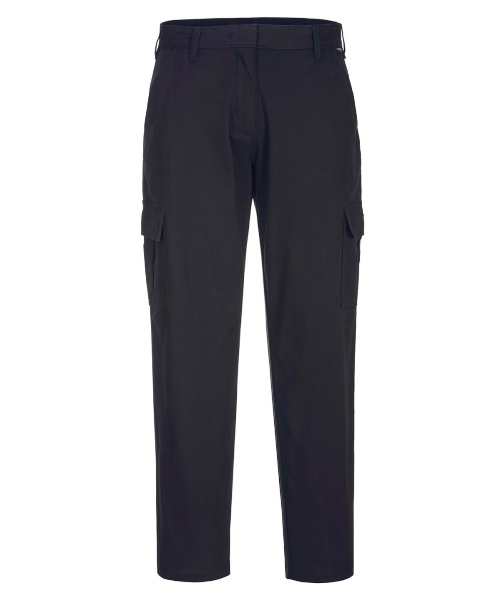 Black Women's stretch cargo trousers (S233) slim fit