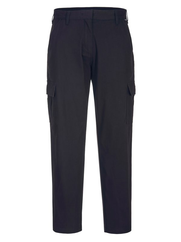 Black Women's stretch cargo trousers (S233) slim fit