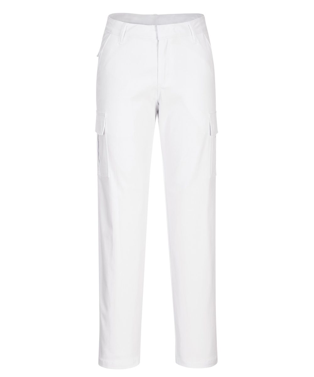 White Women's stretch cargo trousers (S233) slim fit