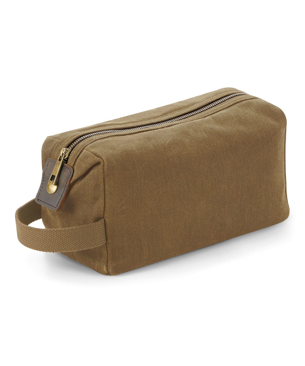 Desert Sand Heritage waxed canvas wash bag