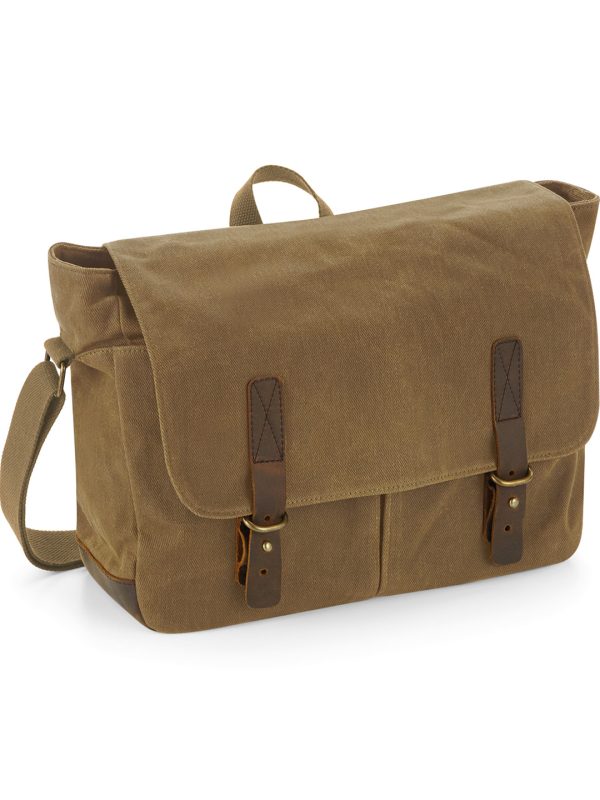 Desert Sand Heritage waxed canvas messenger