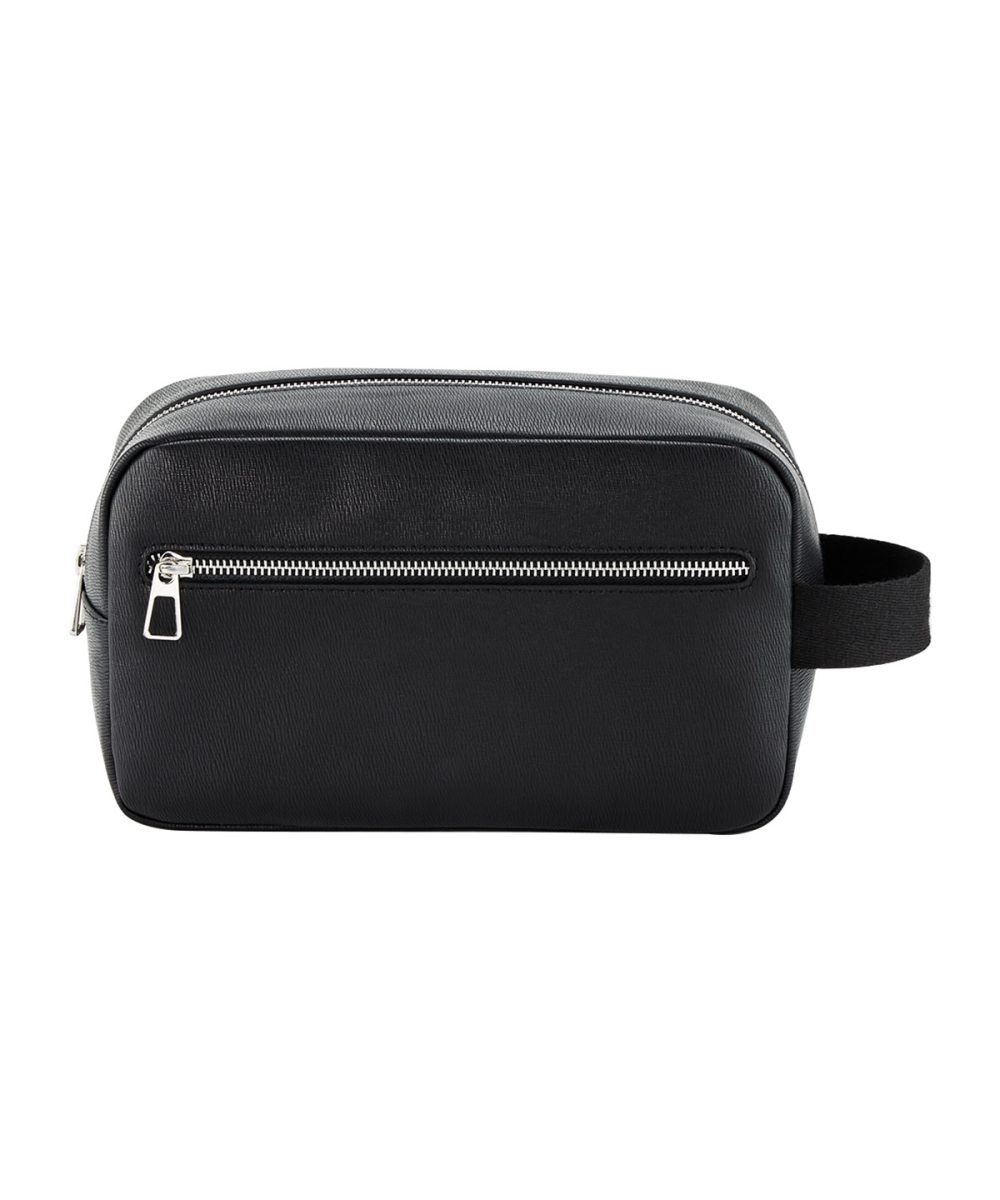 Black Tailored luxe PU wash bag