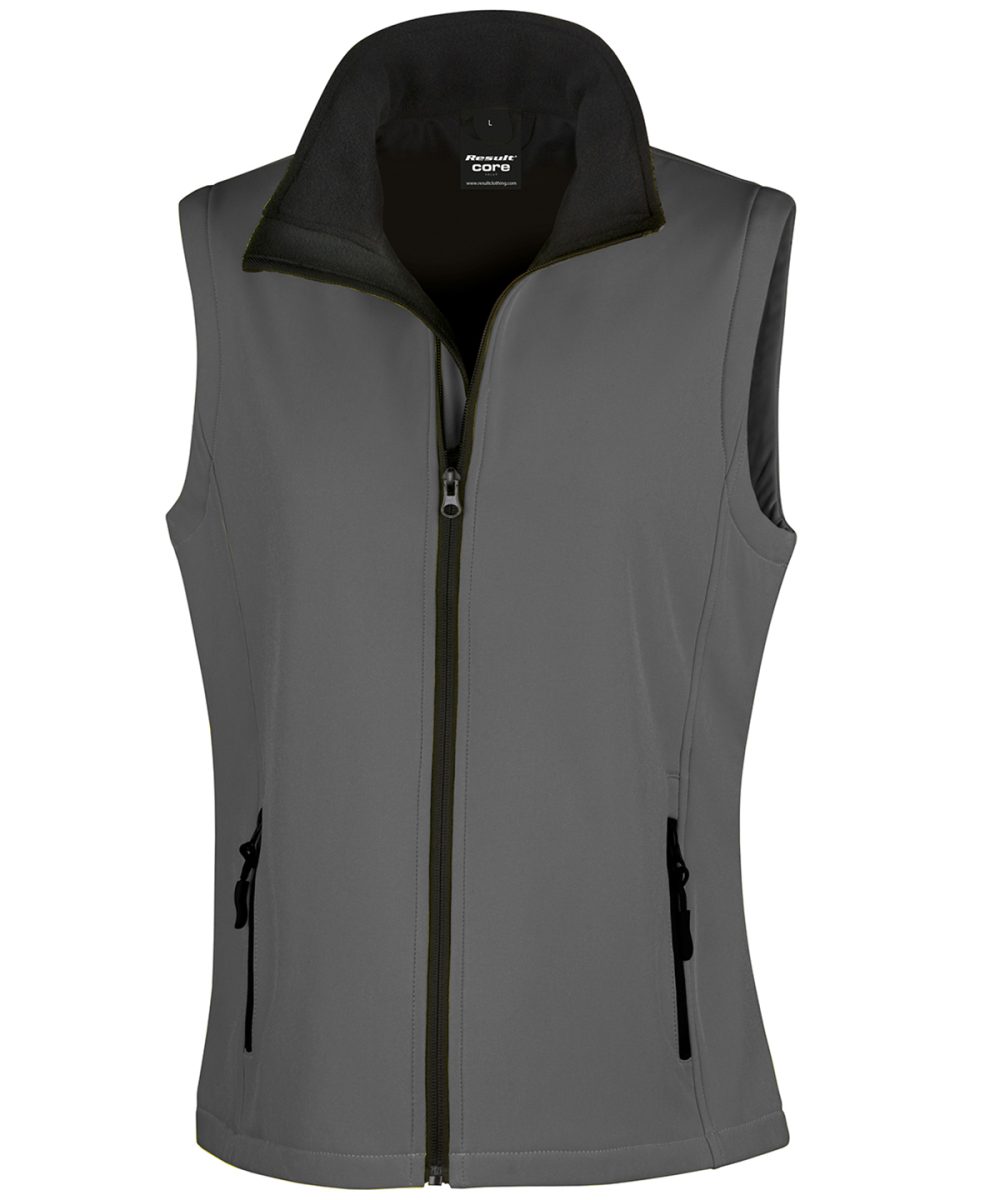 Charcoal/Black Women's printable softshell bodywarmer