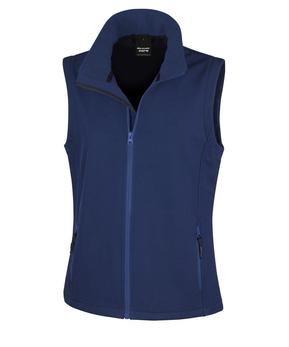 Navy/Navy Women's printable softshell bodywarmer