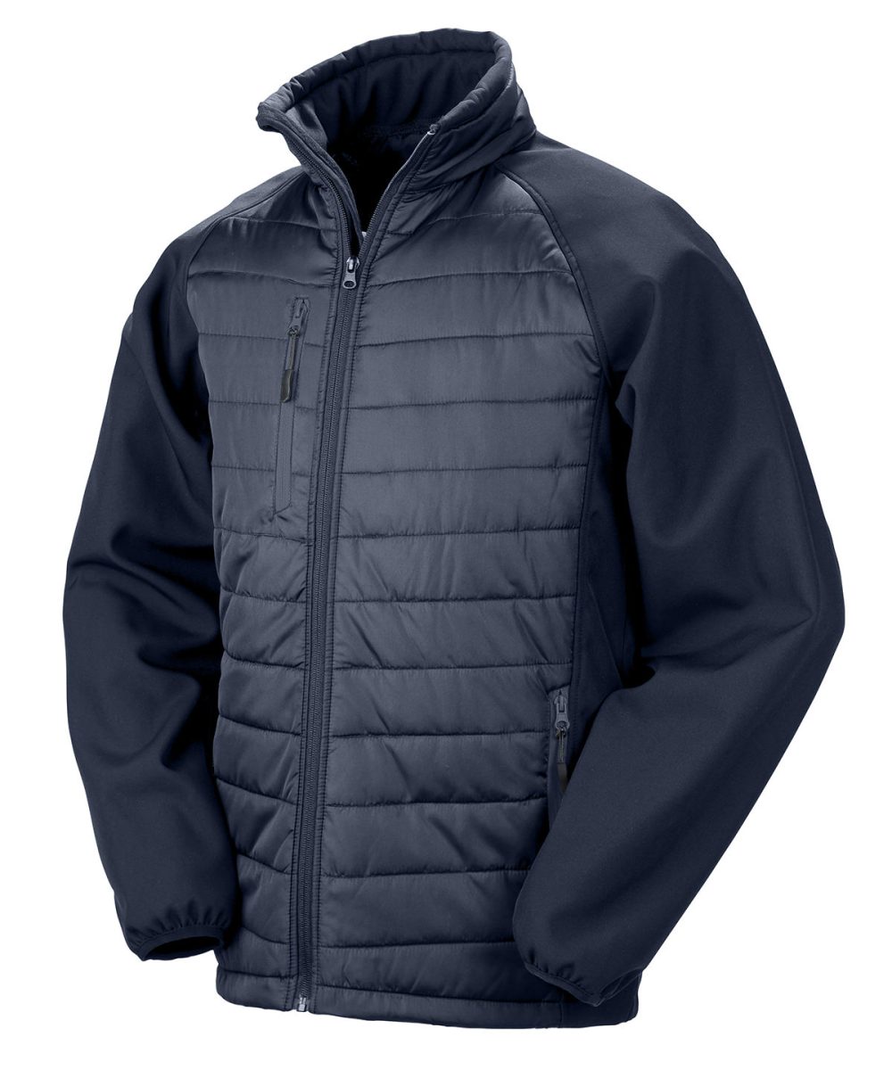 Navy/Navy Compass padded softshell jacket