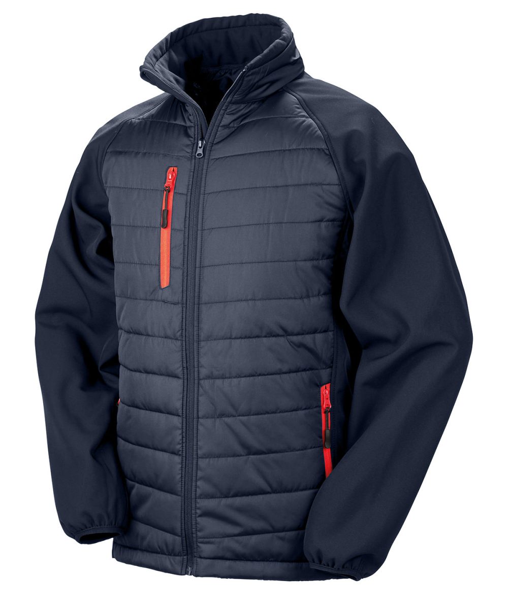 Navy/Red Compass padded softshell jacket