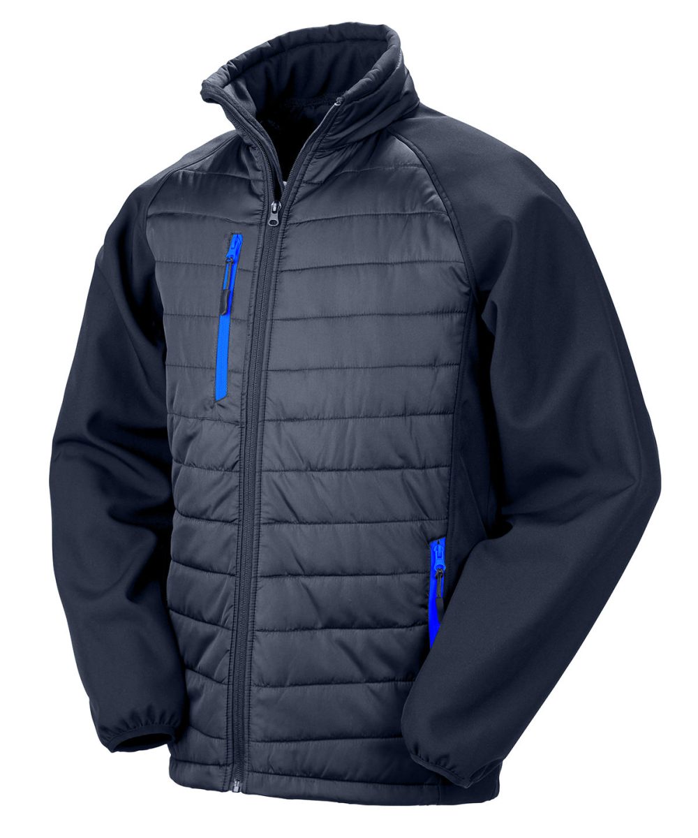 Navy/Royal Compass padded softshell jacket