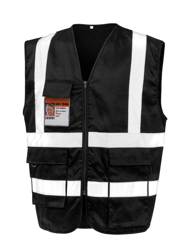 Black Heavy duty polycotton security vest