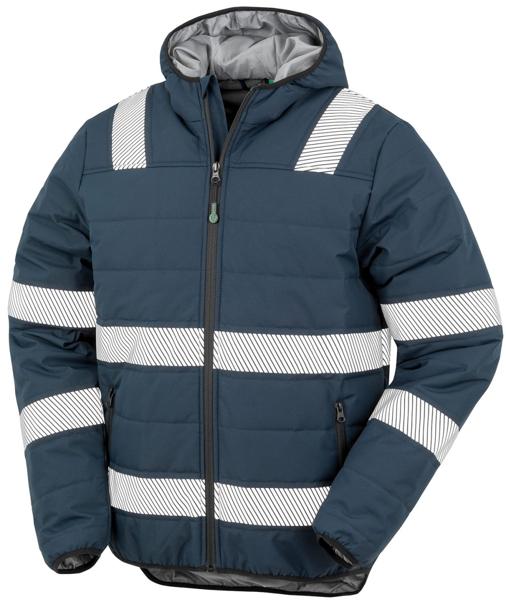 Navy Recycled ripstop padded safety jacket