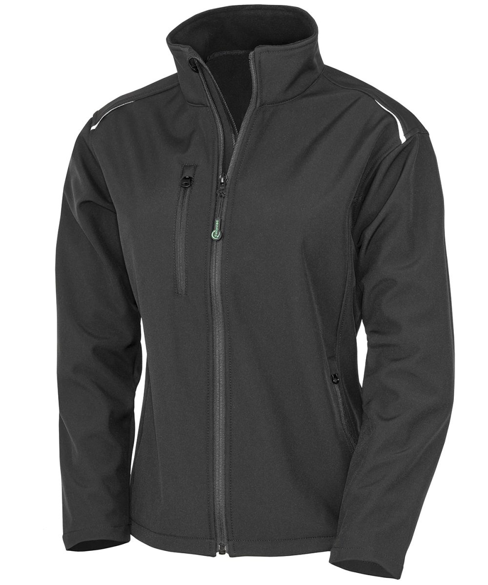 Black Women's recycled 3-layer printable softshell jacket