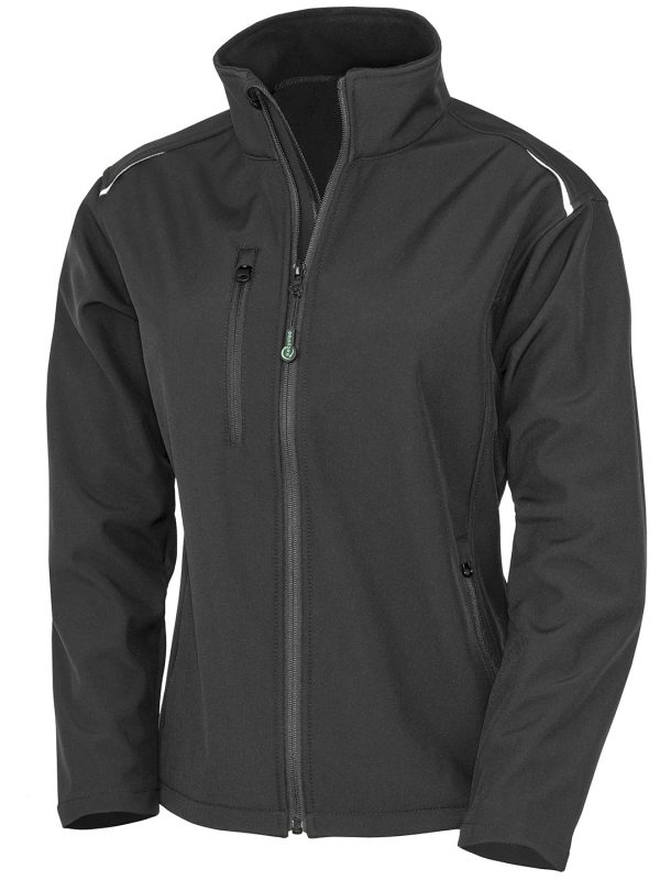 Black Women's recycled 3-layer printable softshell jacket