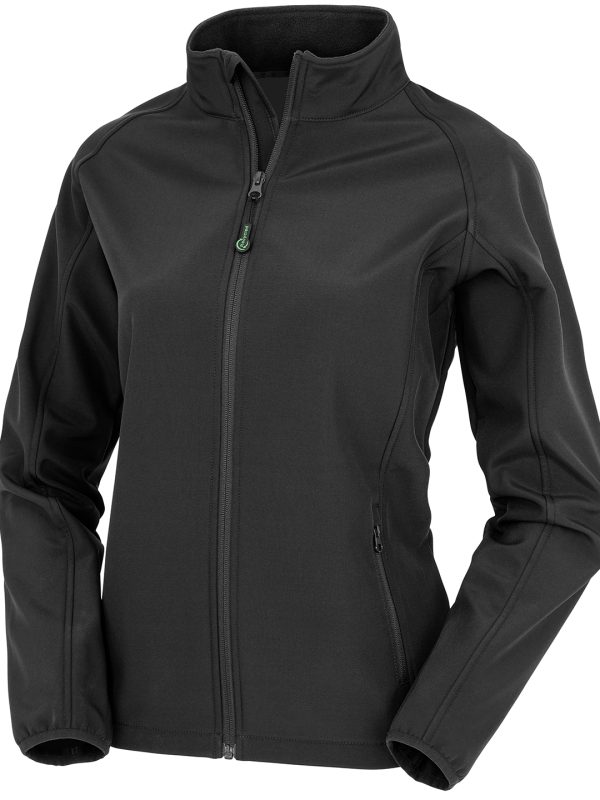 Black Women's recycled 2-layer printable softshell jacket