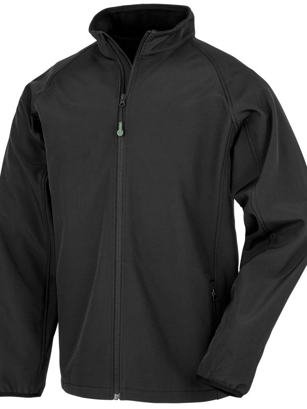 Black Men's recycled 2-layer printable softshell jacket