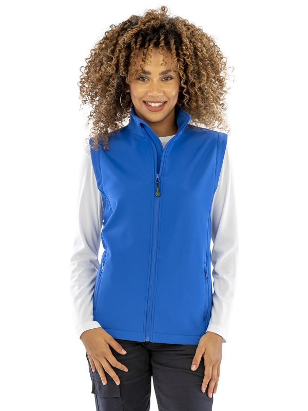 Women's recycled 2-layer printable softshell bodywarmer