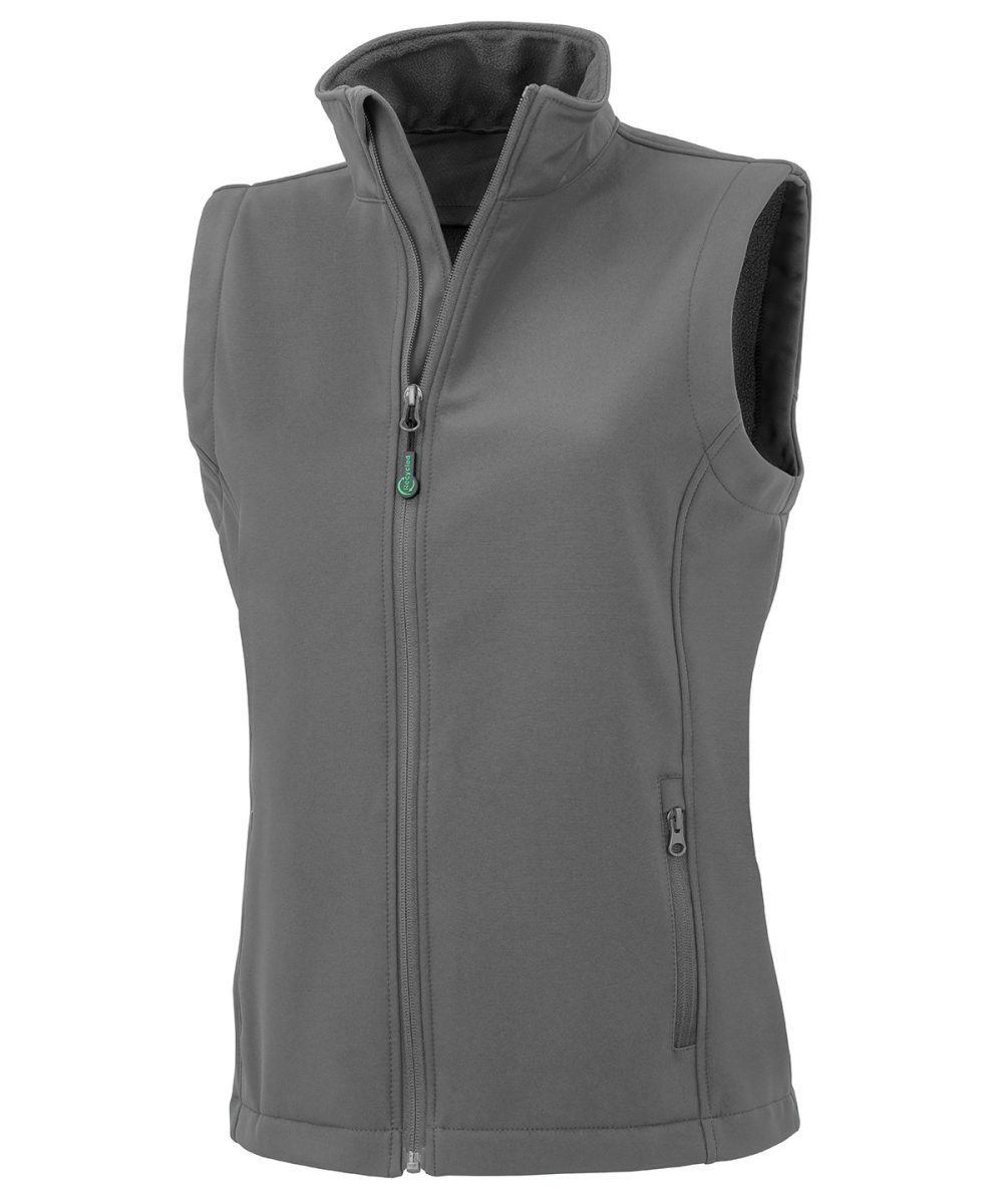 Workguard Grey Women's recycled 2-layer printable softshell bodywarmer