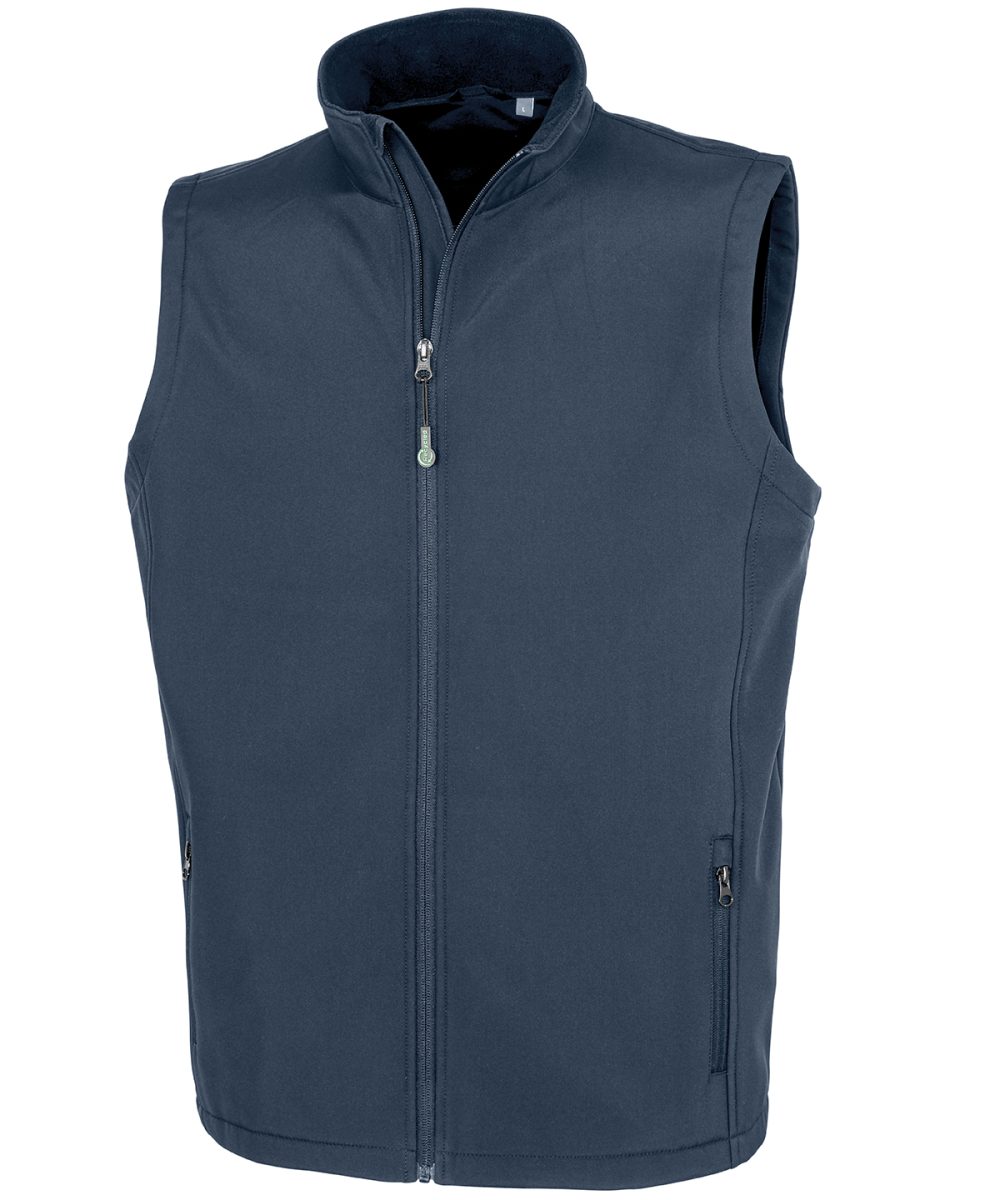 Navy Men's recycled 2-layer printable softshell bodywarmer