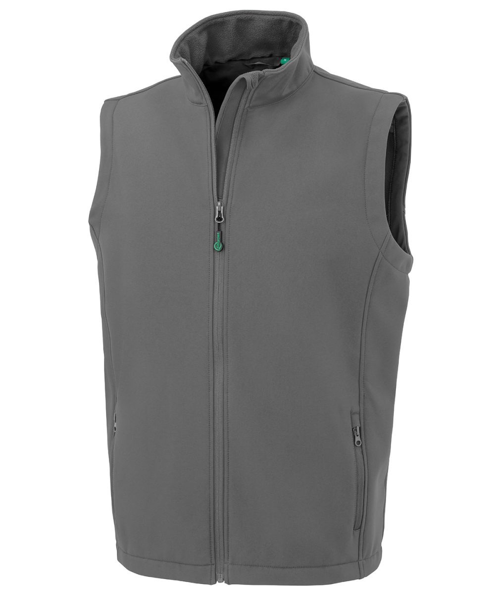 Workguard Grey Men's recycled 2-layer printable softshell bodywarmer