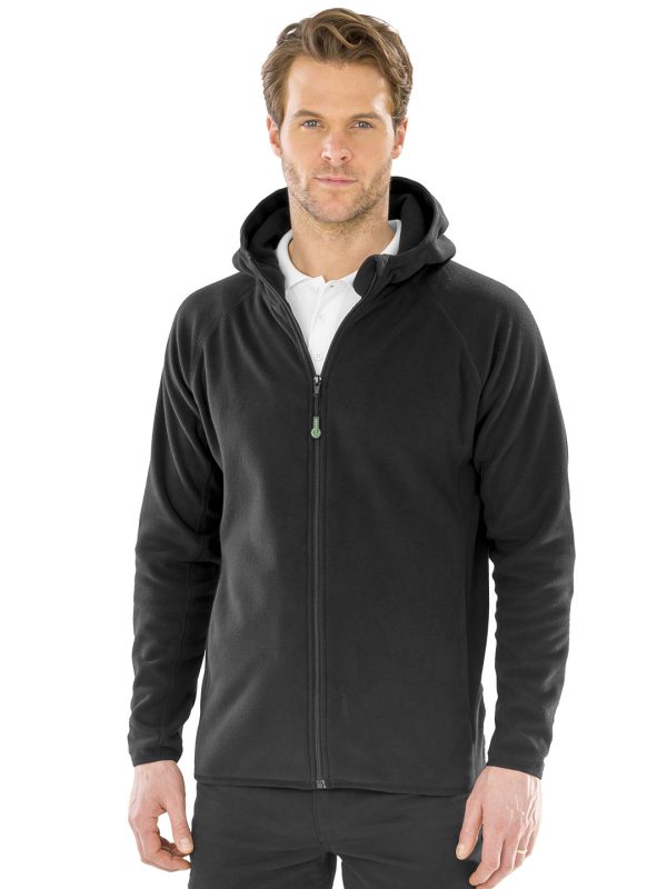 Recycled hooded microfleece jacket