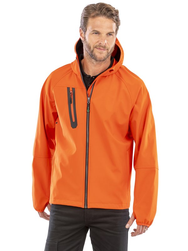 3-layer recycled printable casual hooded softshell