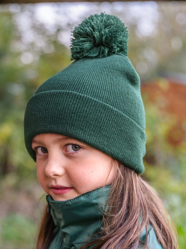 Junior pom pom beanie