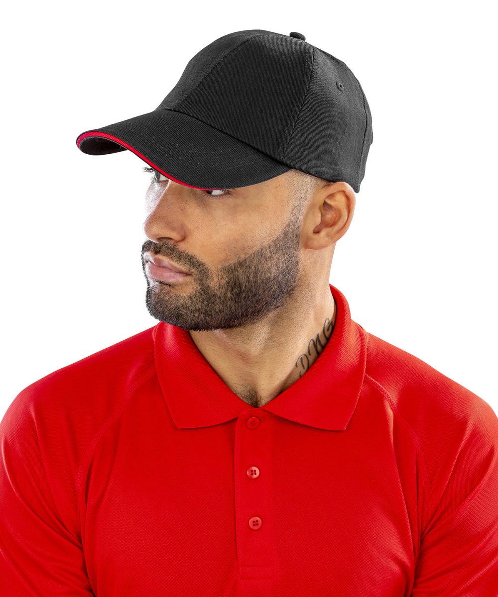 Brushed coton printers/embroiderers cap with sandwich peak