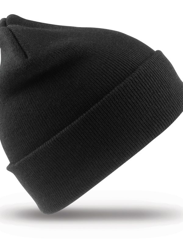 Black Recycled woolly ski hat