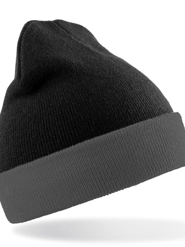 Black/Grey Recycled compass beanie