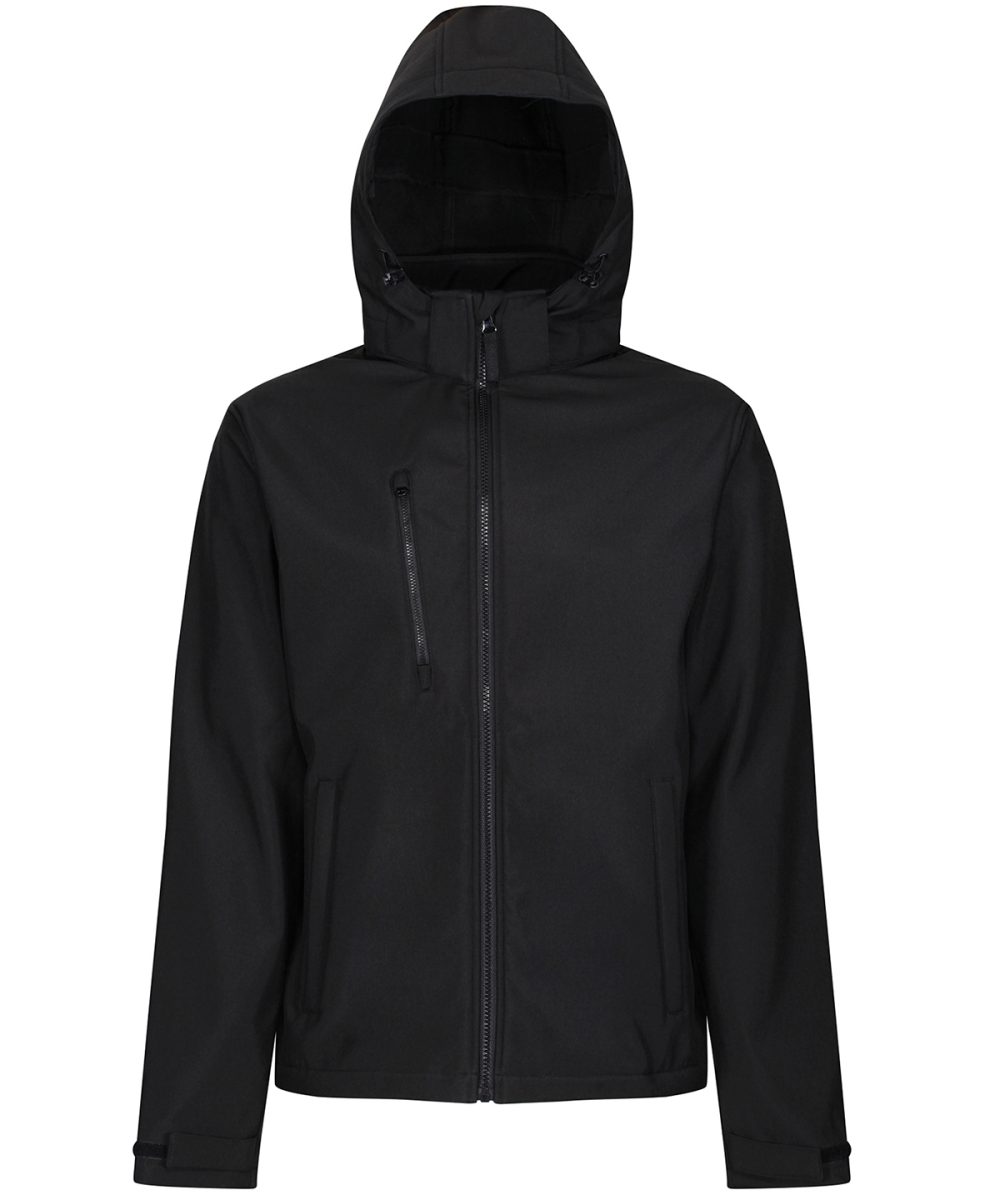 Black Venturer 3-layer hooded softshell jacket