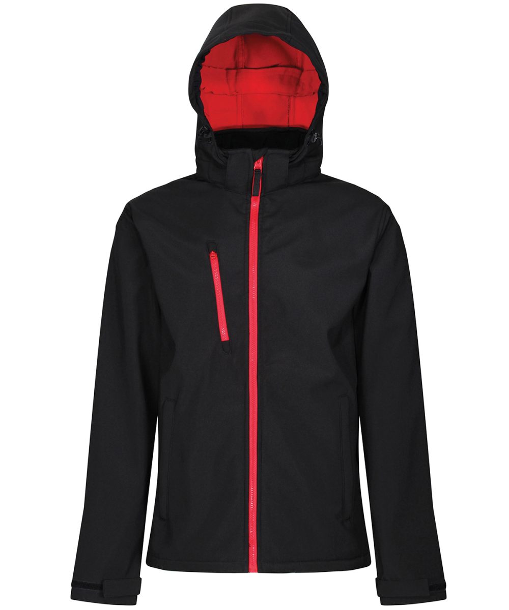 Black/Red Venturer 3-layer hooded softshell jacket