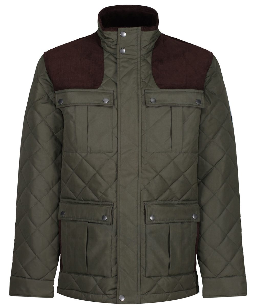 Dark Khaki Padbury diamond quilt jacket