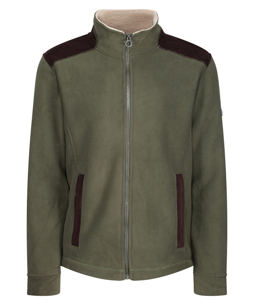 Dark Khaki Faversham full-zip fleece