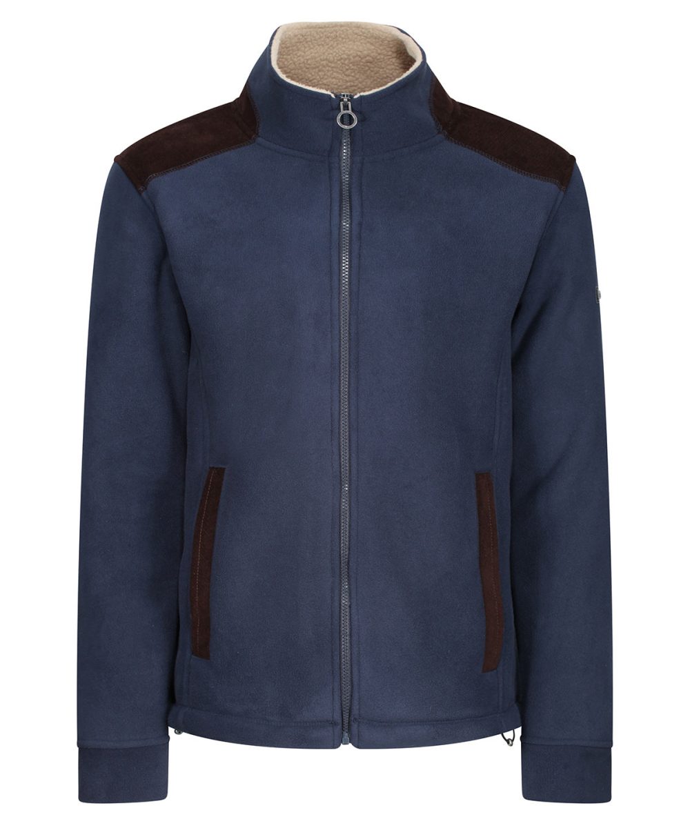 Navy Faversham full-zip fleece