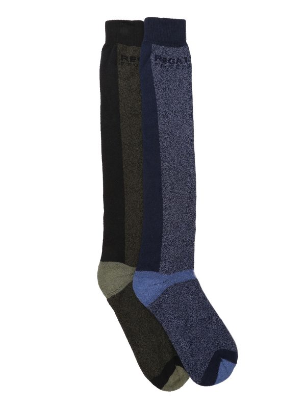 Assorted (Navy/Khaki) Pro 2-pack wellington socks