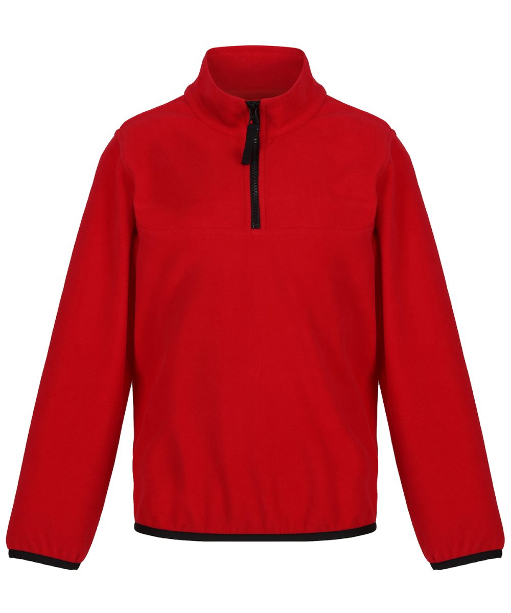 Classic Red/Black Kids half-zip microfleece