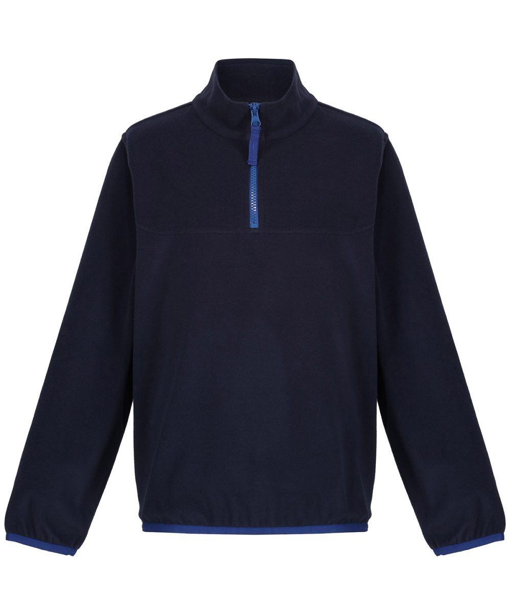 Navy/New Royal Kids half-zip microfleece