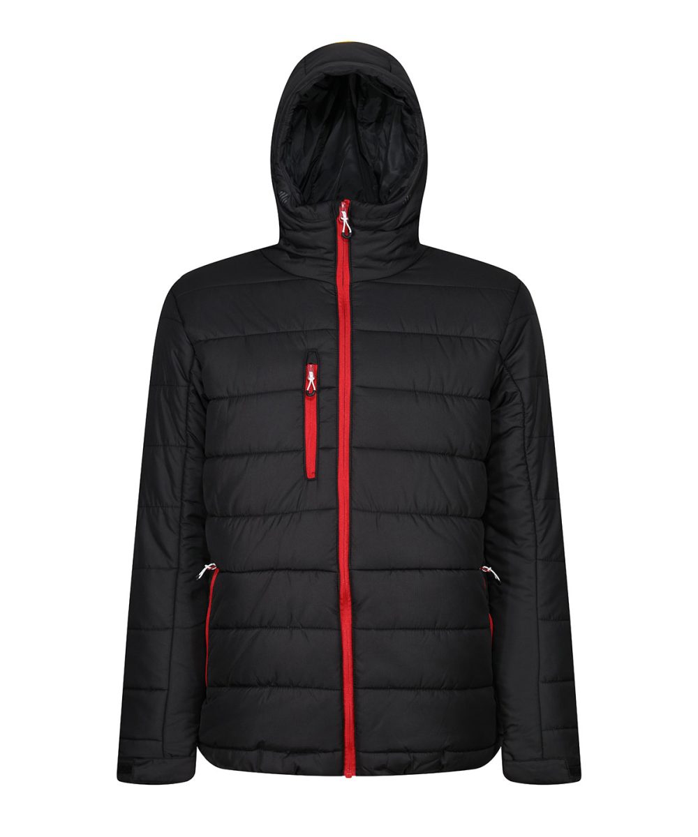 Black/Classic Red Navigate thermal hooded jacket