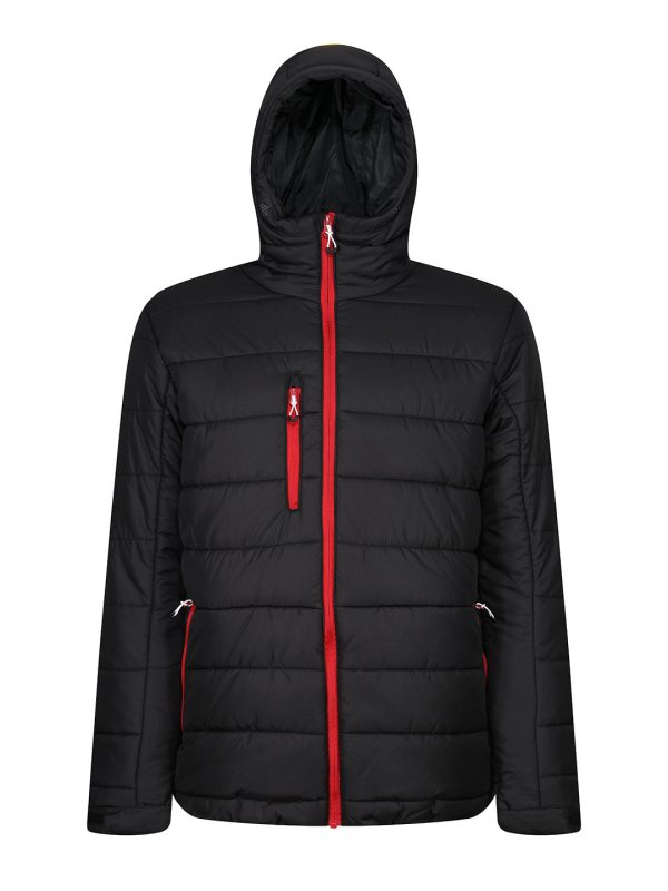 Black/Classic Red Navigate thermal hooded jacket