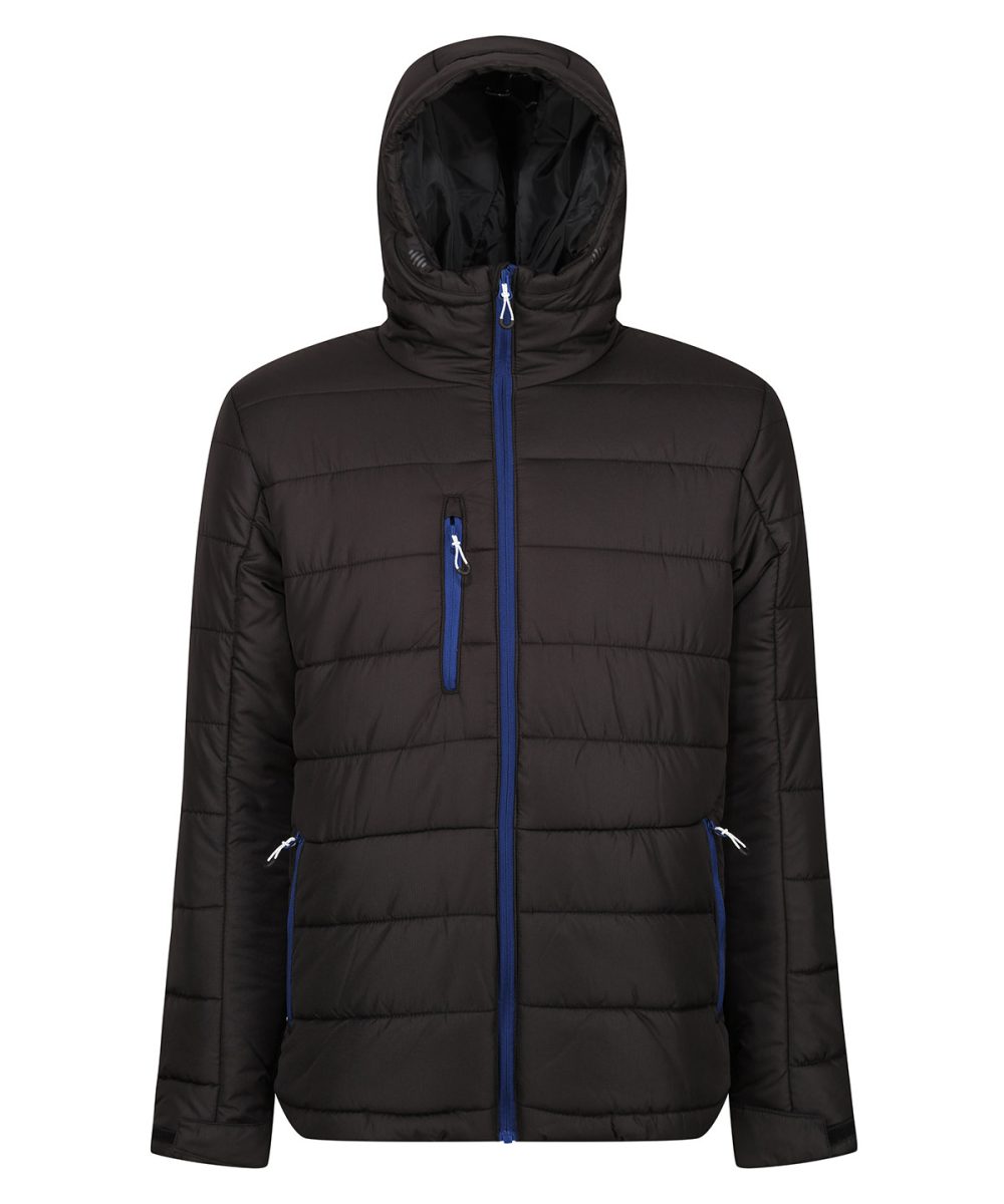 Black/New Royal Navigate thermal hooded jacket