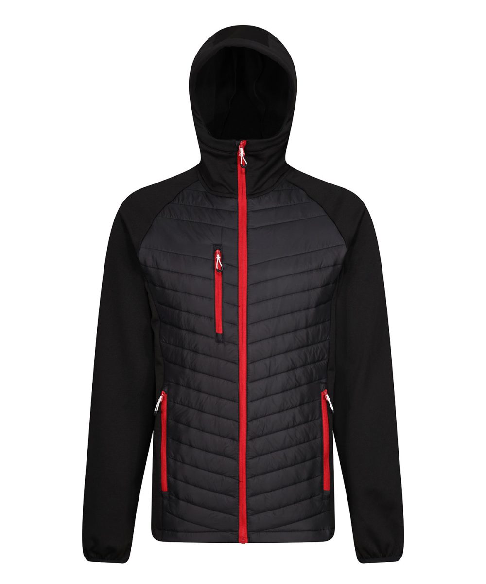 Black/Classic Red Navigate hybrid hooded jacket