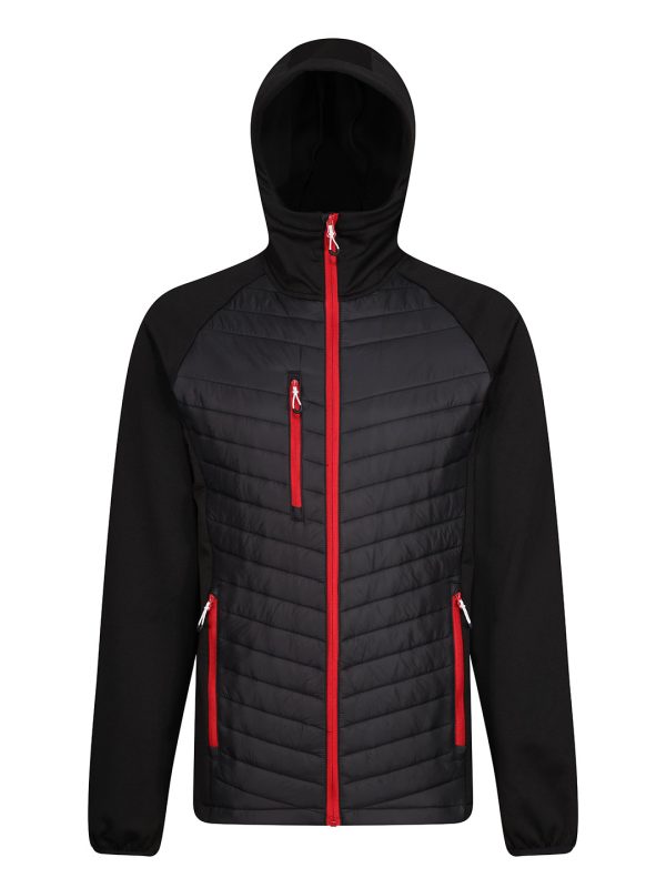 Black/Classic Red Navigate hybrid hooded jacket