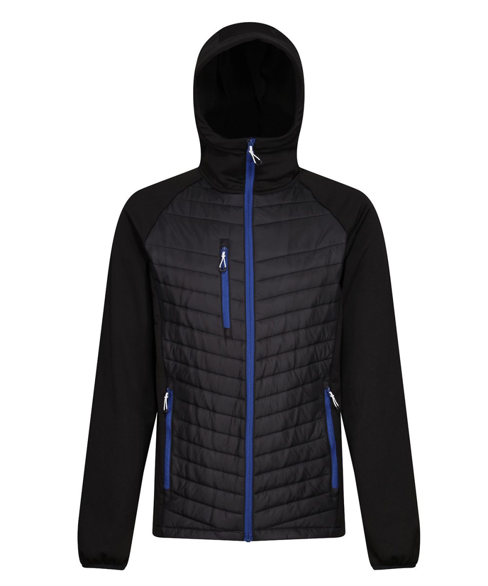 Black/New Royal Navigate hybrid hooded jacket