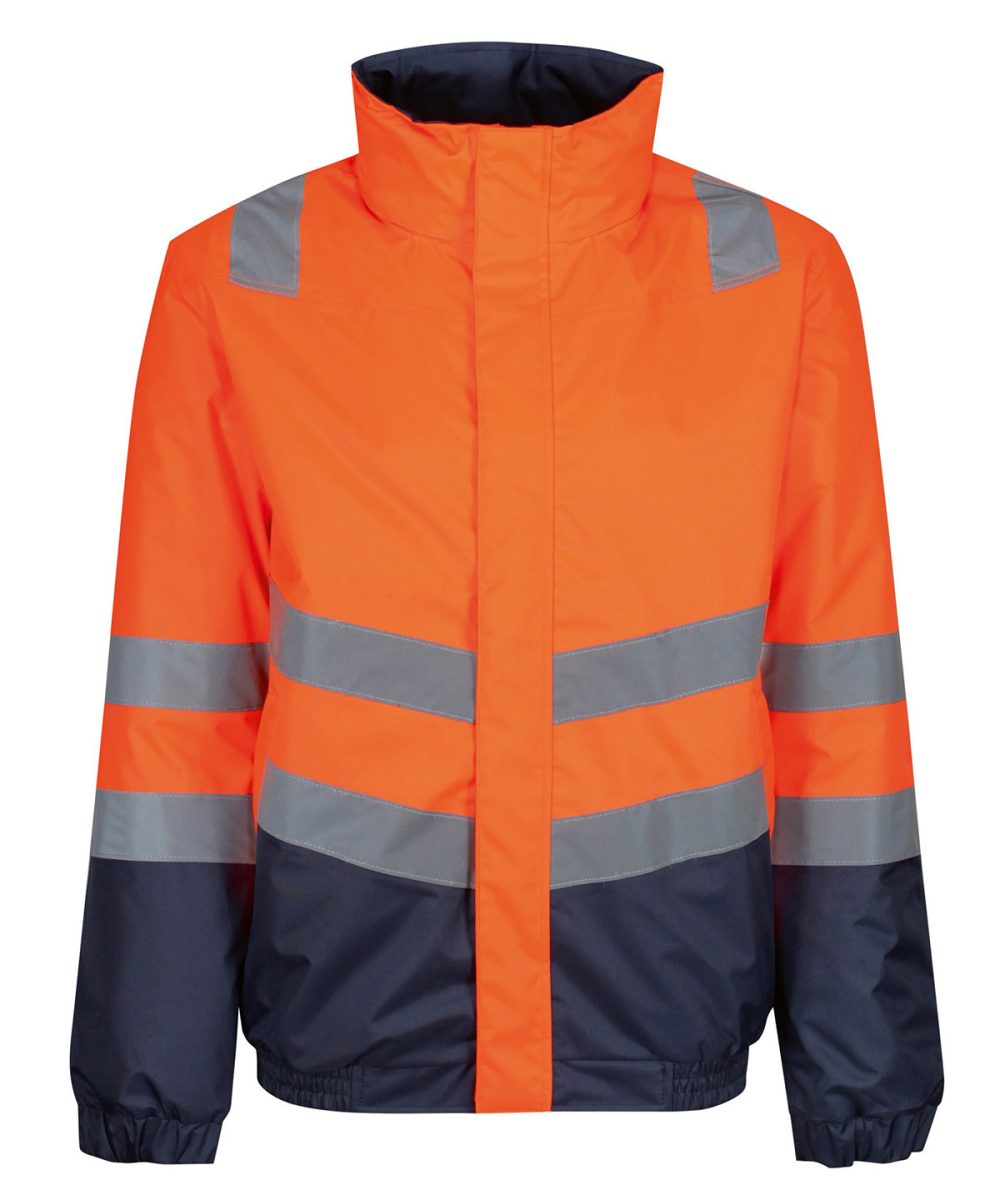 Orange/Navy Pro hi-vis classic bomber jacket