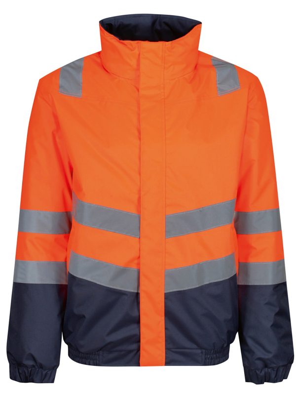 Orange/Navy Pro hi-vis classic bomber jacket