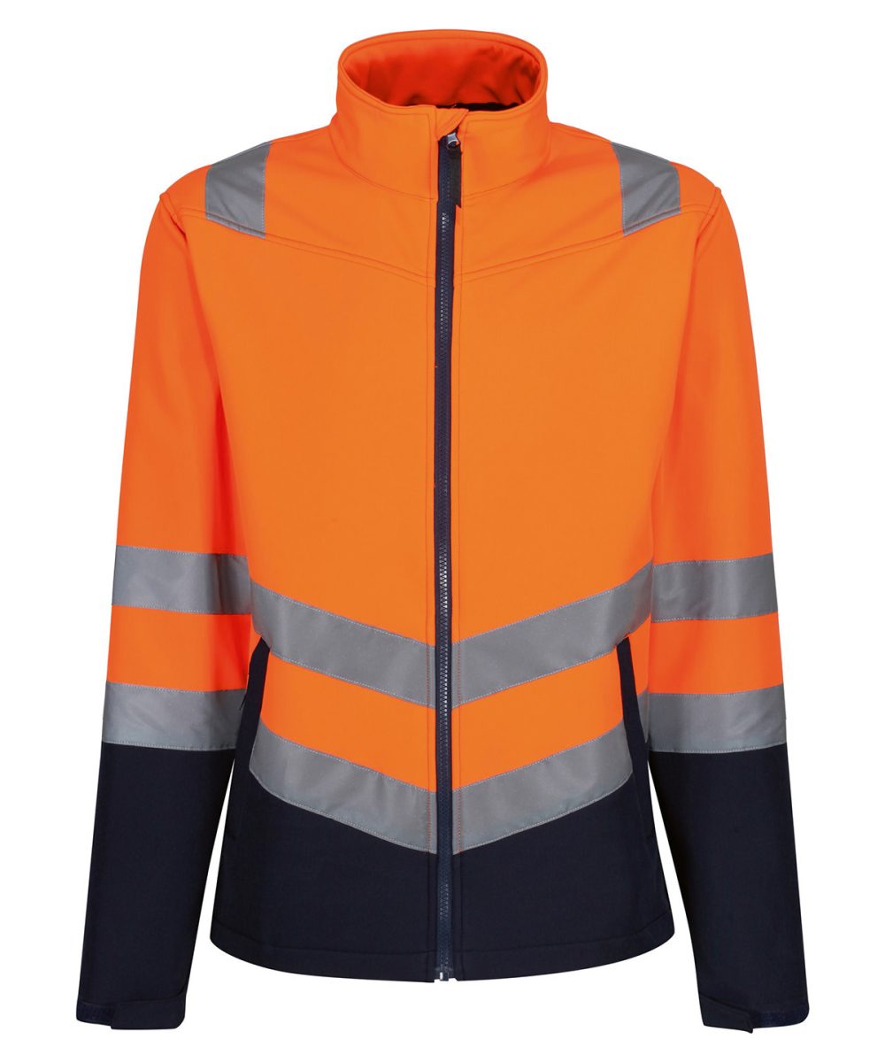 Orange/Navy Pro hi-vis softshell jacket