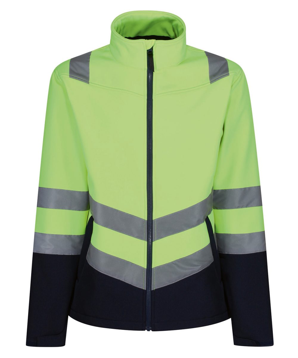 Yellow/Navy Pro hi-vis softshell jacket