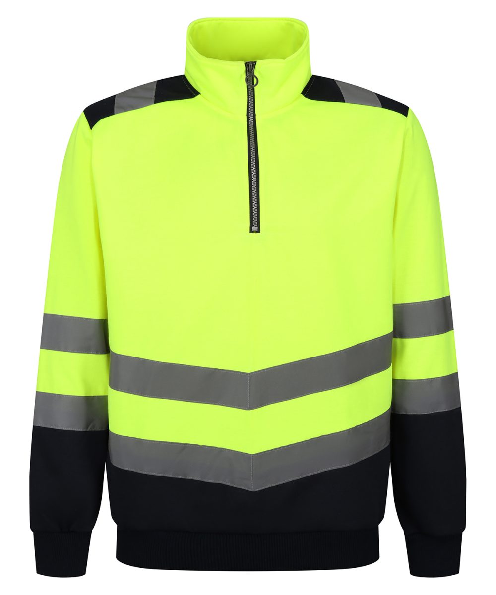 Yellow/Navy Pro hi-vis ¼-zip sweatshirt