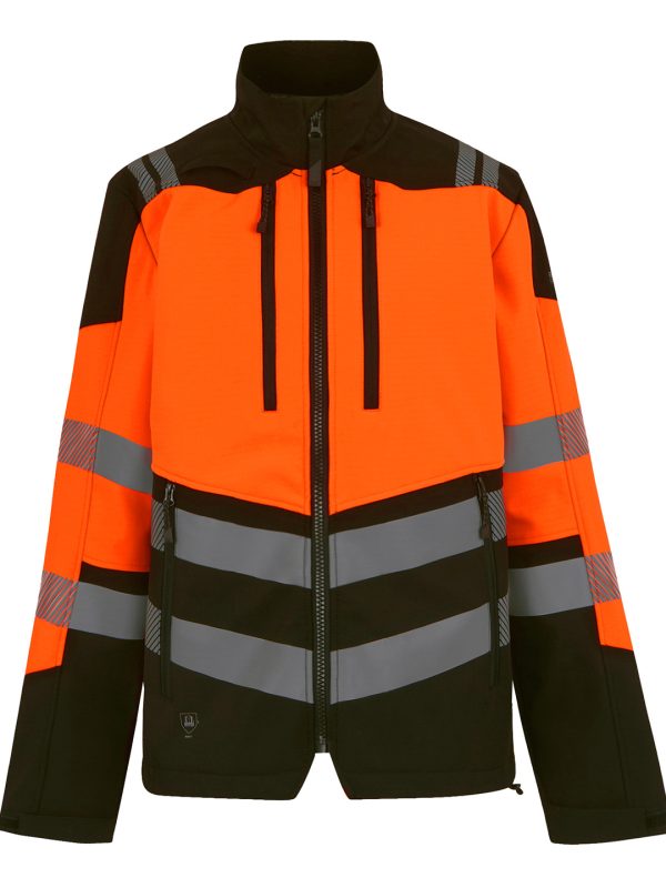 Black/Orange Hi-Vis X-Pro 3-layer softshell jacket (Class 2)